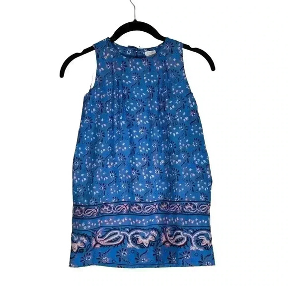 Crewcuts by J. Crew Girls Blue Cotton Printed Shift Dress Size 5 - Picture 1 of 6